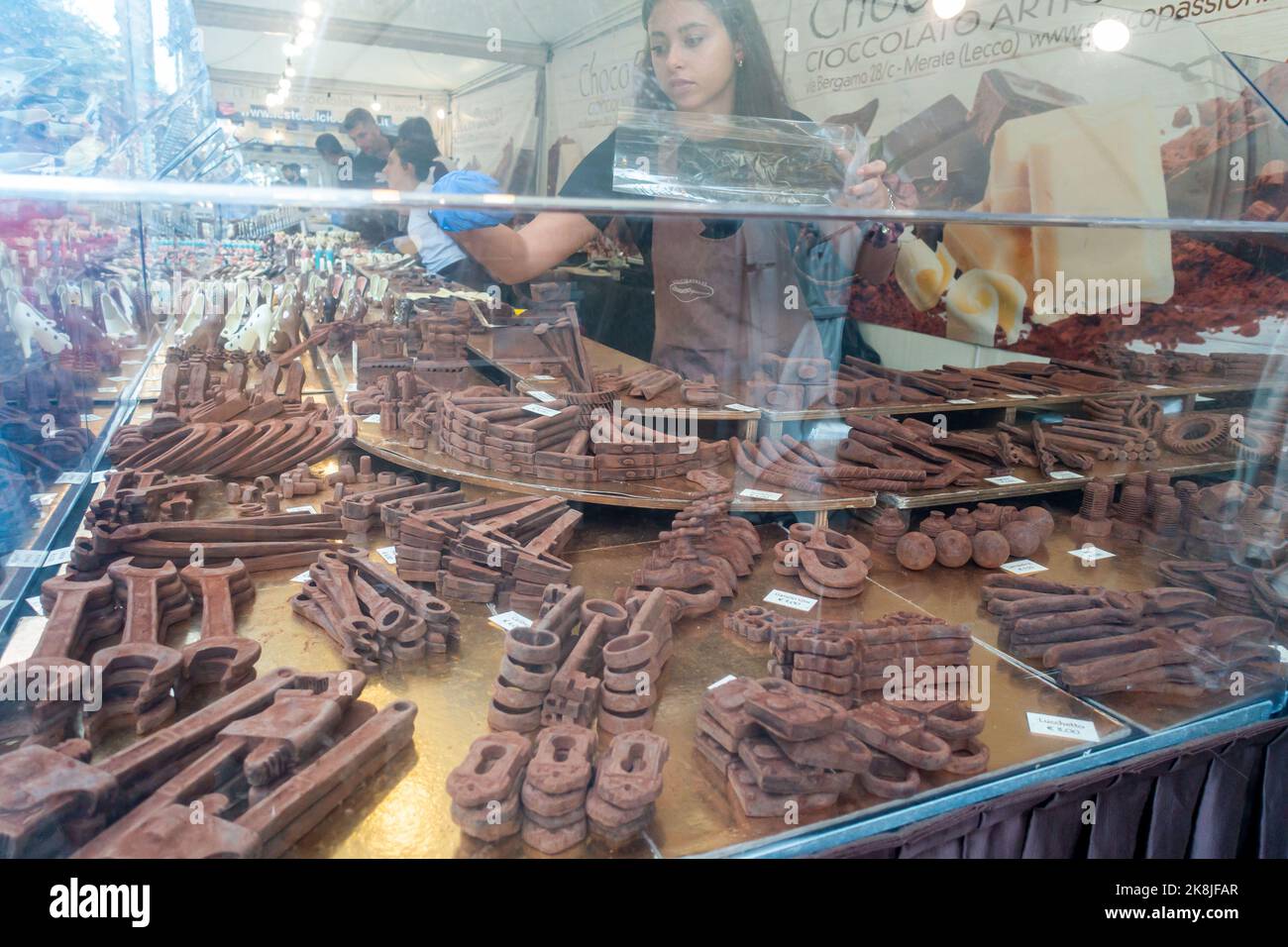 Rome, Italy Fair Stand Selling Chocolate sculpture Stock Photo Alamy