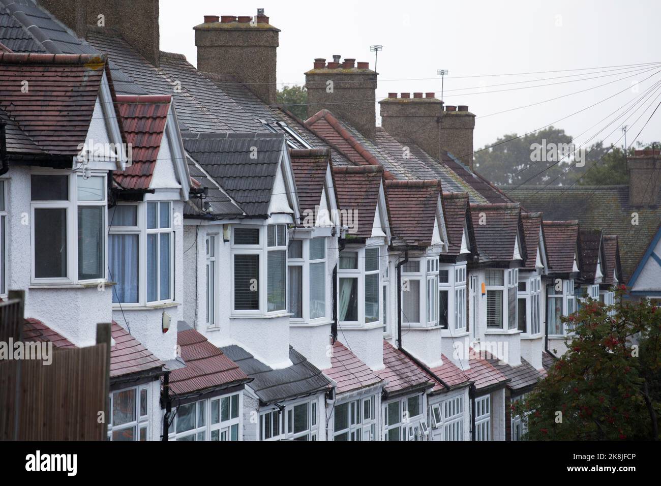 Line of terraced houses in Norbury London Stock Photo