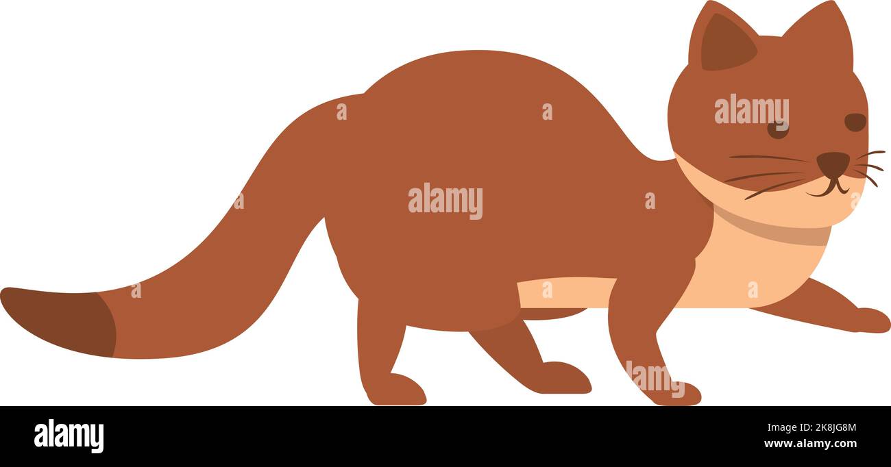 Small weasel icon cartoon vector. Carnivore animal. Cute mammal Stock