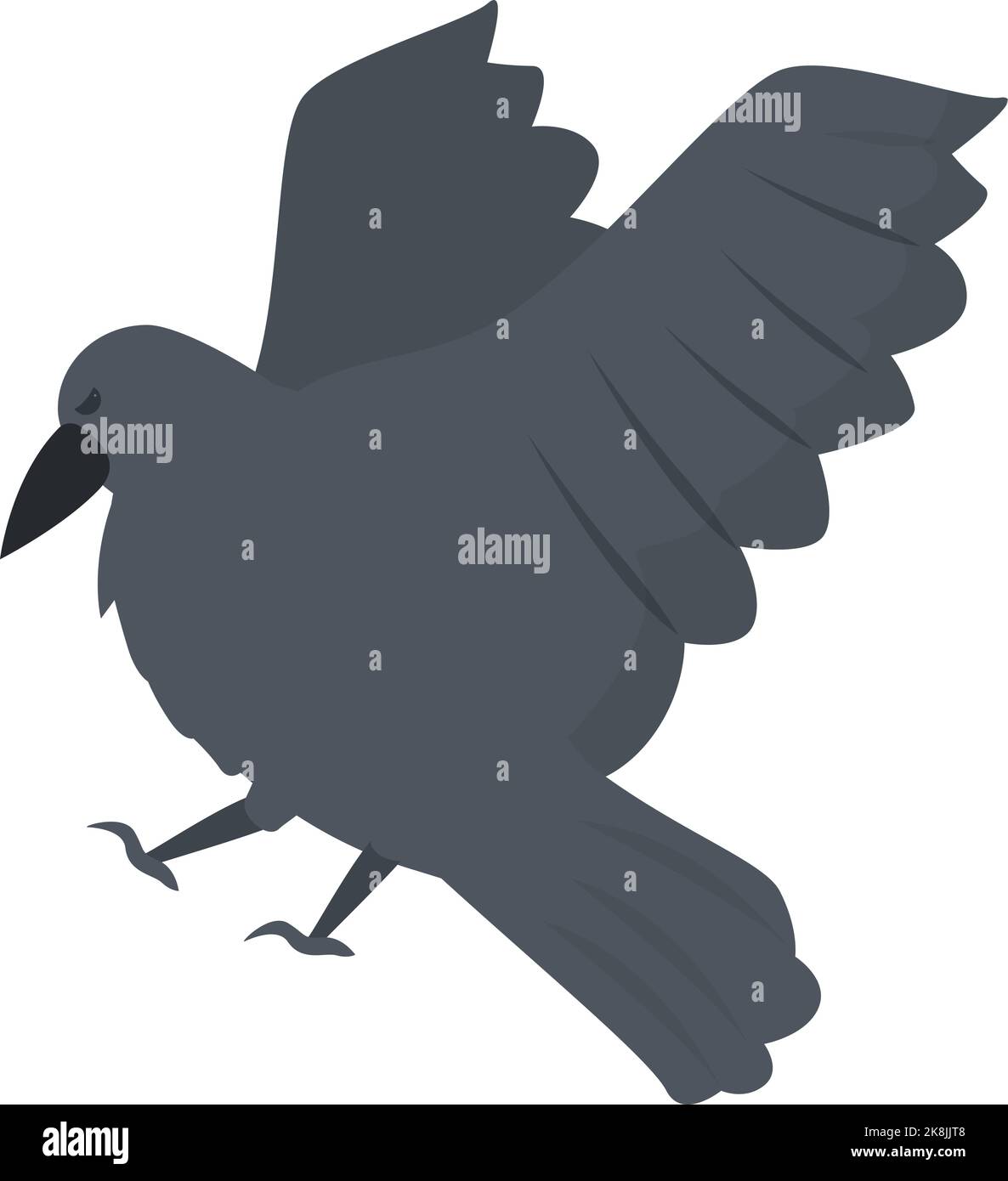 Crow icon cartoon vector. Flight feather. Fly bird Stock Vector Image