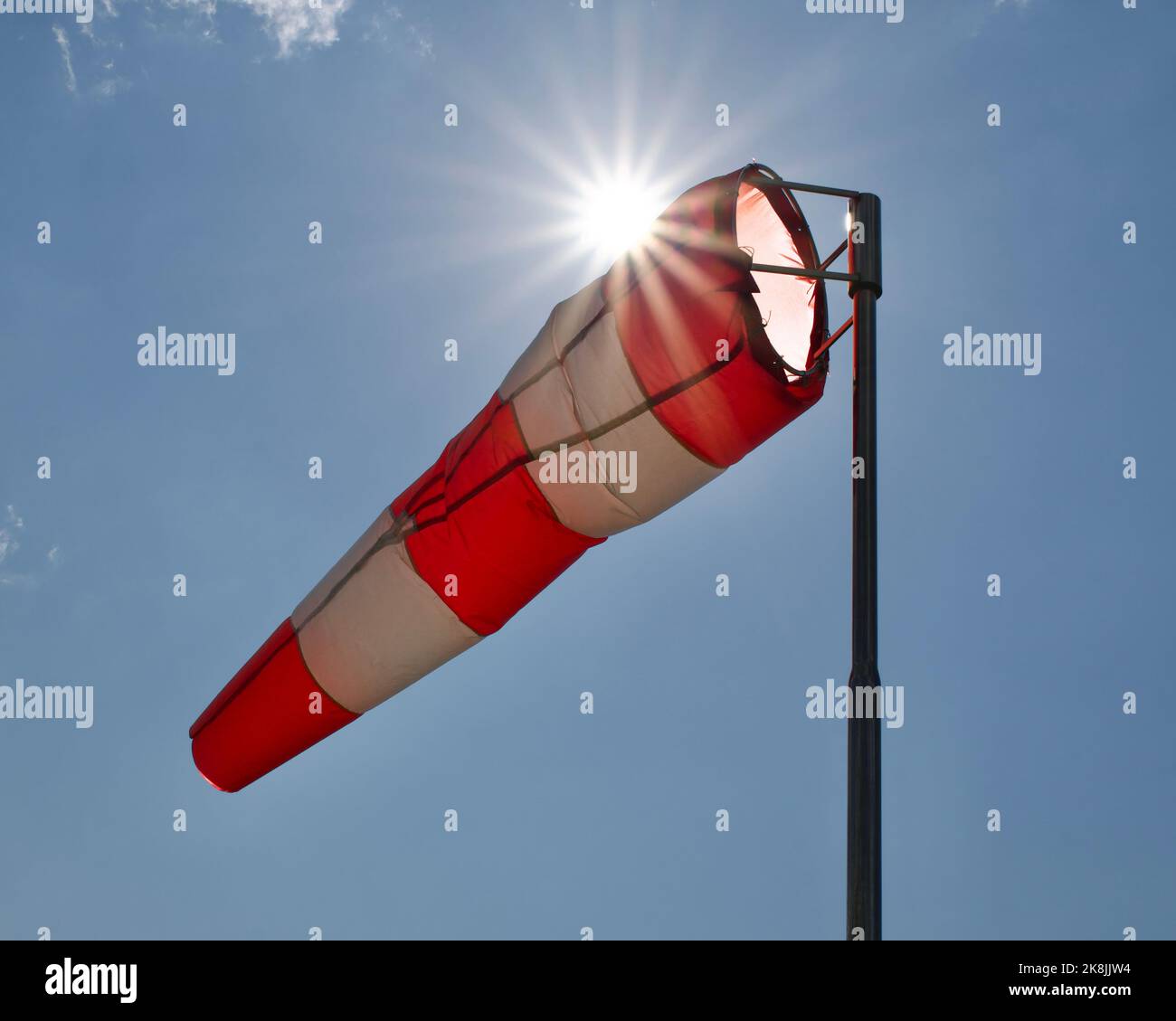Windsock. Windsock flag. Wind direction indicator. Wind intensity