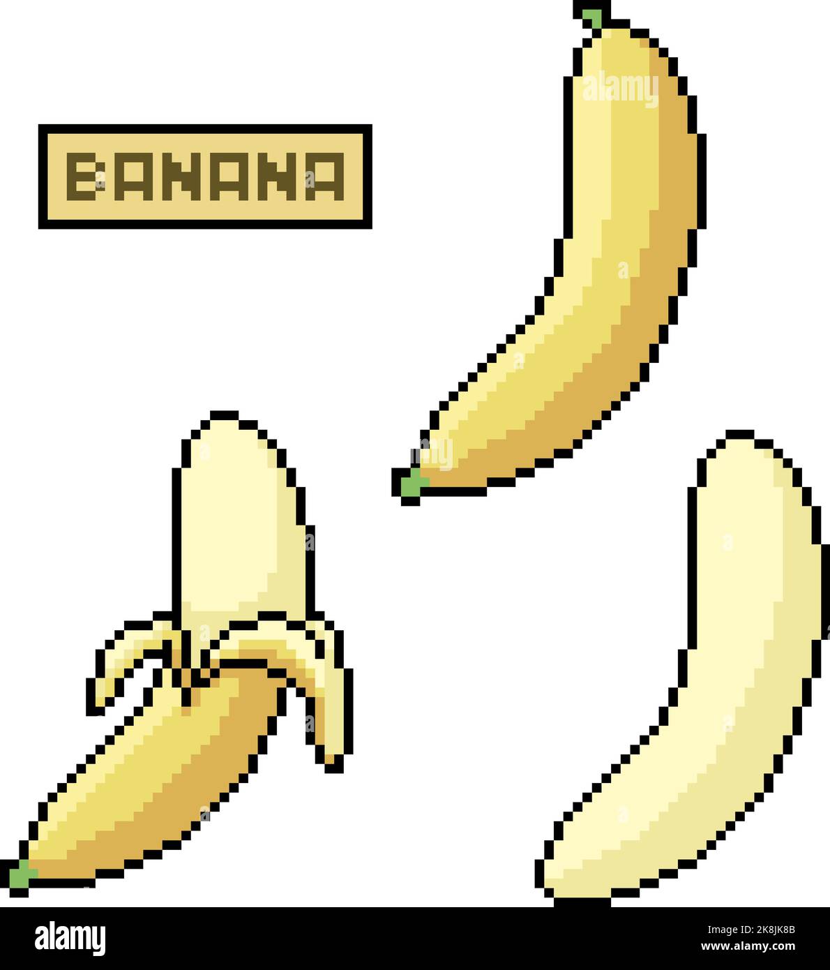 pixel art of fresh banana peel Stock Vector Image & Art Alamy