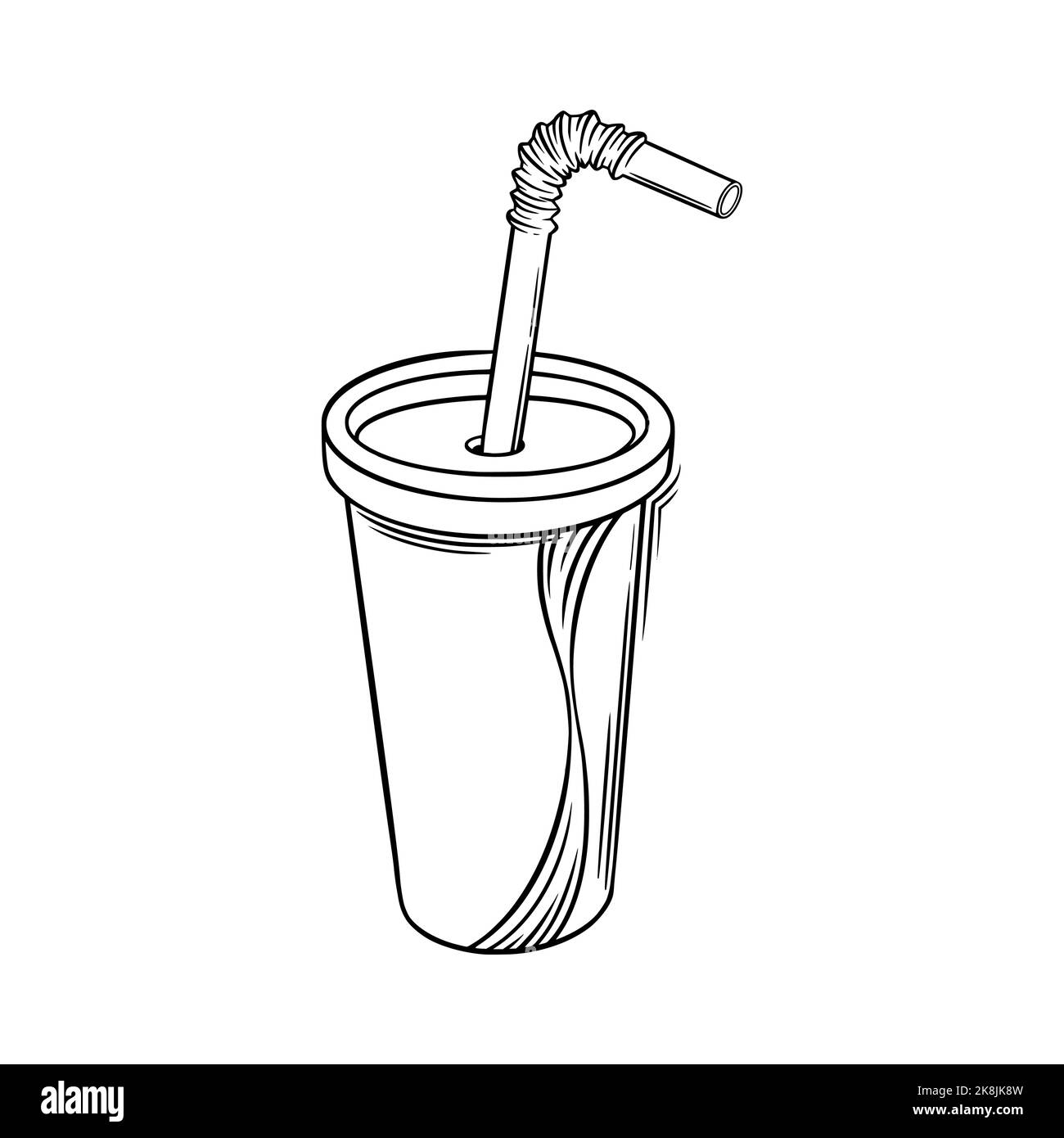Soda drink sketch. Soda in doodle style. Vector illustration isolated
