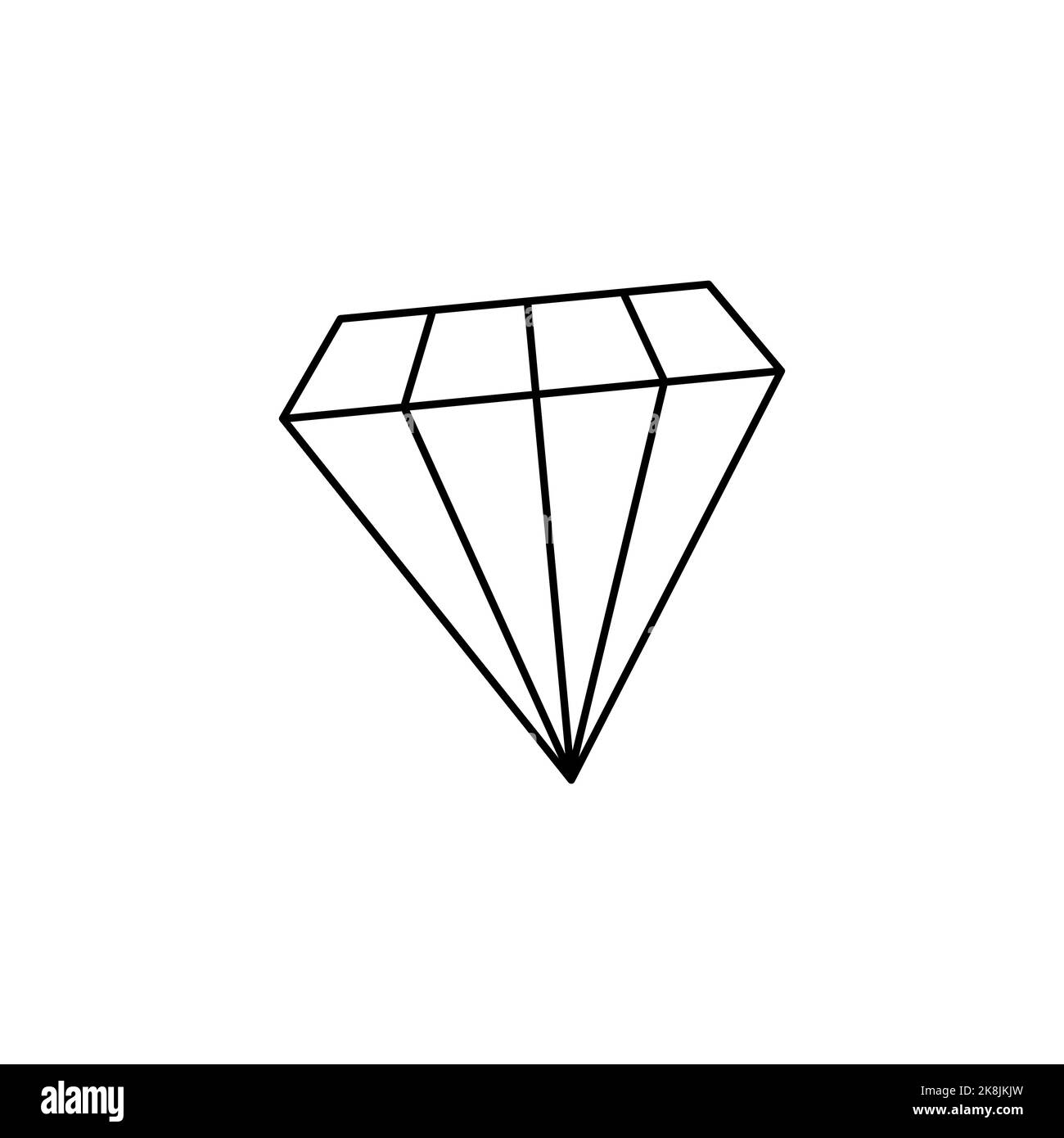 Cute diamond isolated on white background. Vector hand-drawn illustration in doodle style. Perfect for decorations, logo, various designs. Stock Vector