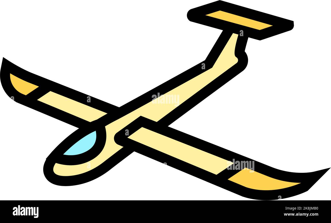 glider airplane aircraft color icon vector illustration Stock Vector
