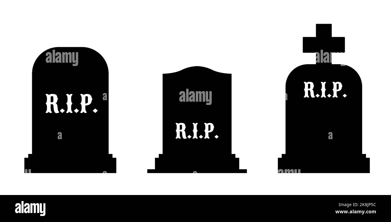 RIP Rest In peace gravestone vector. Empty headstone template