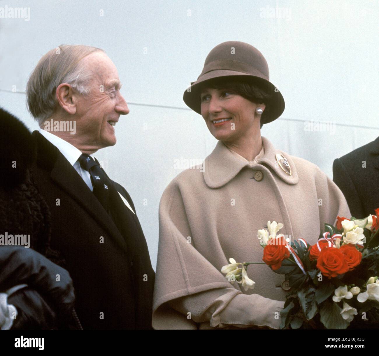 Oslo 19760330. Crown Princess Sonja baptizes Jahre Line new ships ...