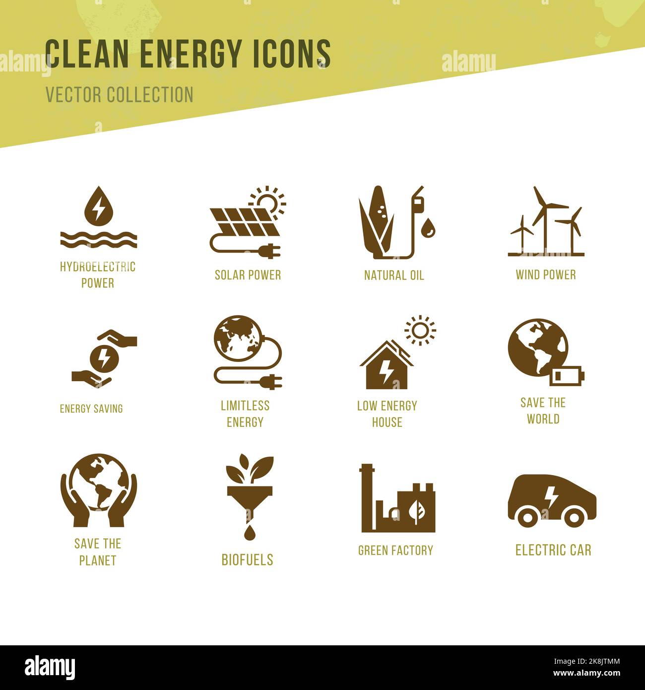 Set of eco vector icons in flat style. Eco collection with various ...