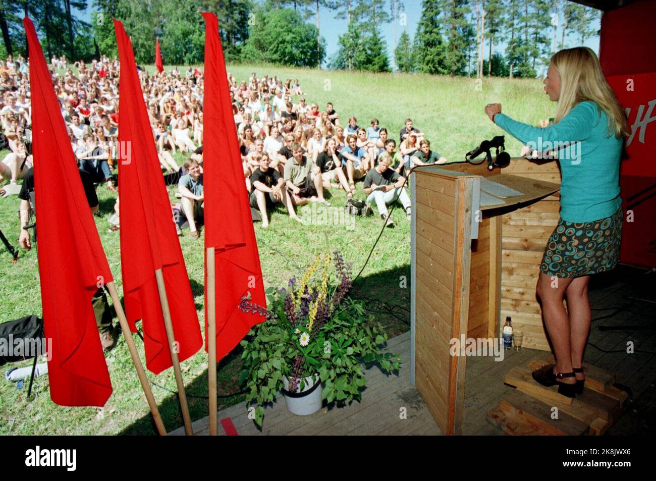 The opening to aufs summer camp on utoya scan photo hi-res stock