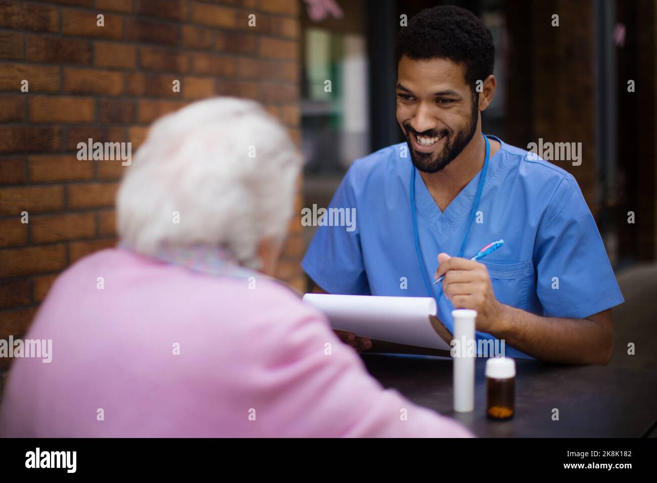 Caregiver and client hires stock photography and images Alamy