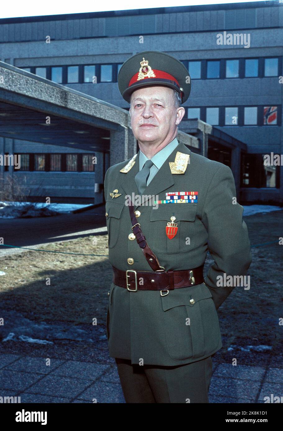 Oslo 19770330:  The new Chief of Defense, General Sverre Hamre, photographed March 30, 1977. Photo: Aasum, f.o. / NTB / NTB Stock Photo