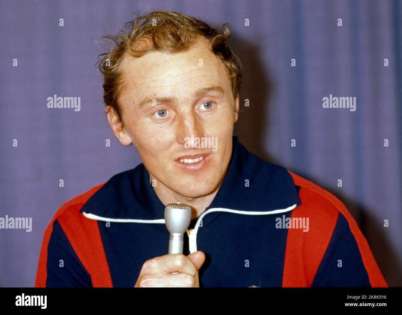 Lake Placid, USA, 19800220:  Olympic Lake Placid. Cross -country skiing, 4x10km relay, men. Vasilij Rotsjev (Soviet) photographed at a press conference in connection with the men's relay, February 20, 1980. The Soviet team took gold on the baton. /Vasilij Rochev/ Photo: NTB / EPU / NTB Stock Photo