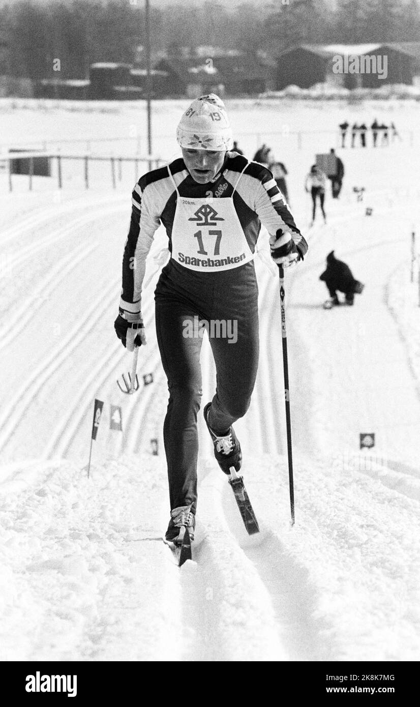 Eidsvoll February 22, 1981. Anette Bøe took a superior victory at the ladies' 20 km during the NM skiing at Eidsvoll. It was probably a score in the joy that the best competitors did not start. Photo: Knut Odrås / NTB / NTB Stock Photo