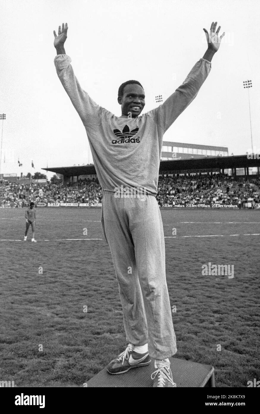 Oslo 19780628. Henry Rono from Kenya at Bislett Stadium. He set a new world record of 3000 m during the Bislett Games. Photo NTB / NTB Stock Photo