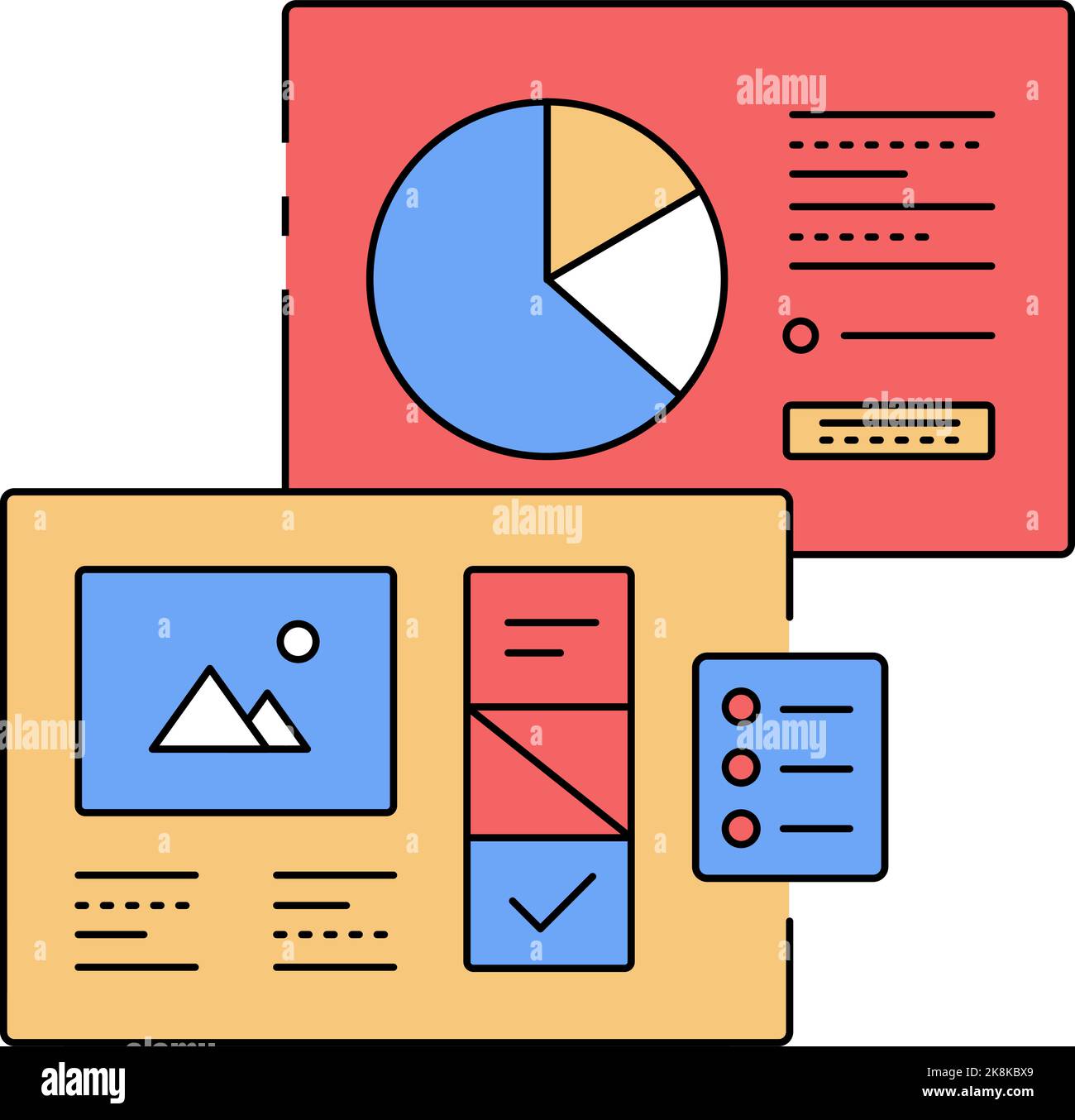 Dashboard icon business data graph flat vector Stock Vector Image & Art ...