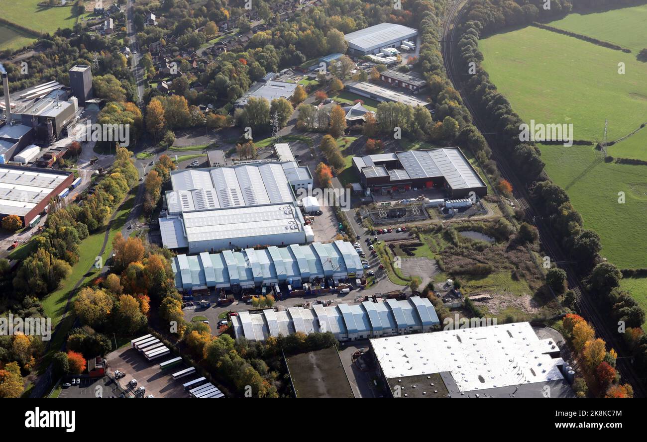 aerial view of industry at Preston Brook near Runcorn, Cheshire Stock Photo