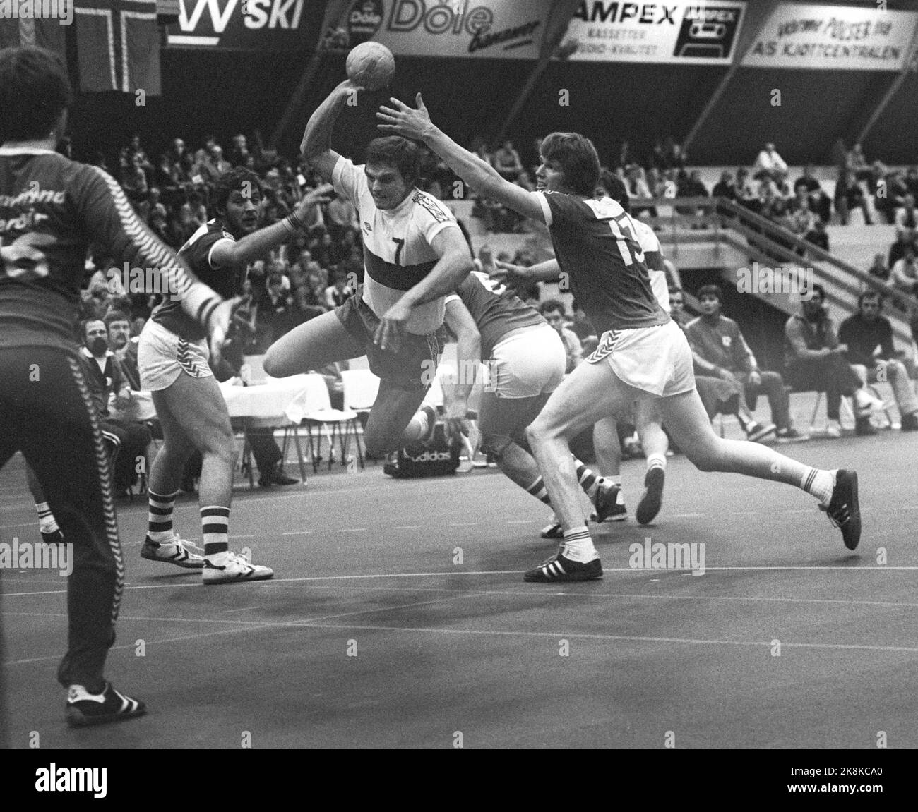 Oslo 19781015 E-cup in handball: Refstad-Valur 16-14 Refstad beat Icelandic Valur in the first round of men in Oslo. Per Otto Furuseth (pictured) settled the match a minute before full time with two quick scores. Photo; Bjørn Sigurdsson / NTB Stock Photo
