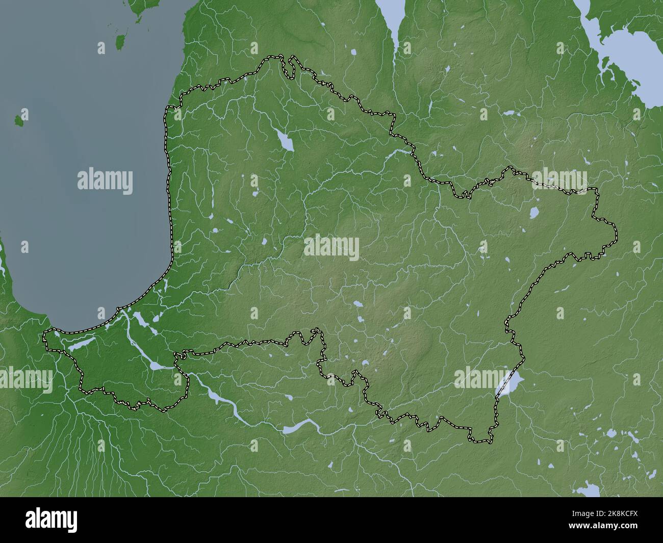 Vidzeme, province of Latvia. Elevation map colored in wiki style with ...