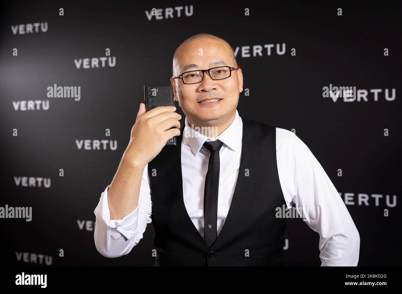 EDITORIAL USE ONLY Global CEO of Vertu Gary Chan at a press conference to announce the UK launch of the 'METAVERTU', the world's first Web3.0 enabled smartphone by luxury mobile phone manufacturer, VERTU. Picture date: Monday October 24, 2022. Stock Photo