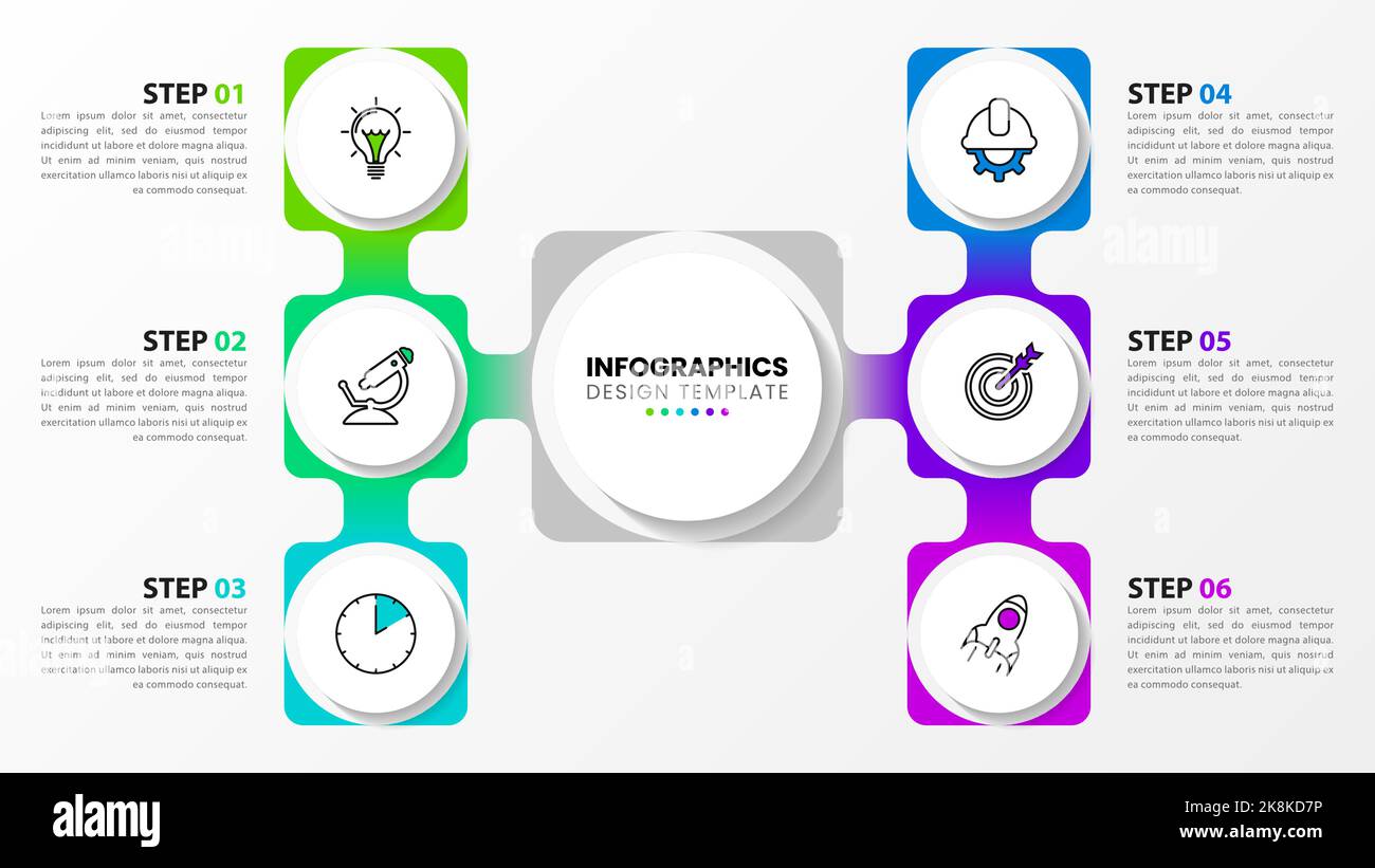 Infographic template with icons and 6 options or steps. Can be used for ...