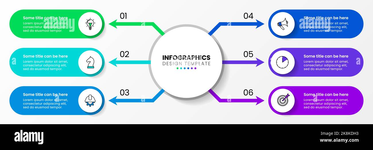 Infographic template with icons and 6 options or steps. Can be used for ...