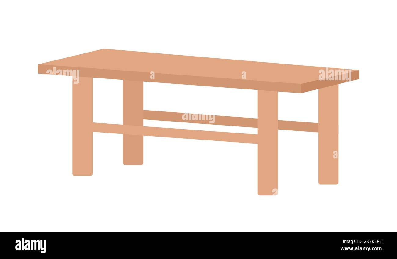 Low backless bench semi flat color vector object Stock Vector