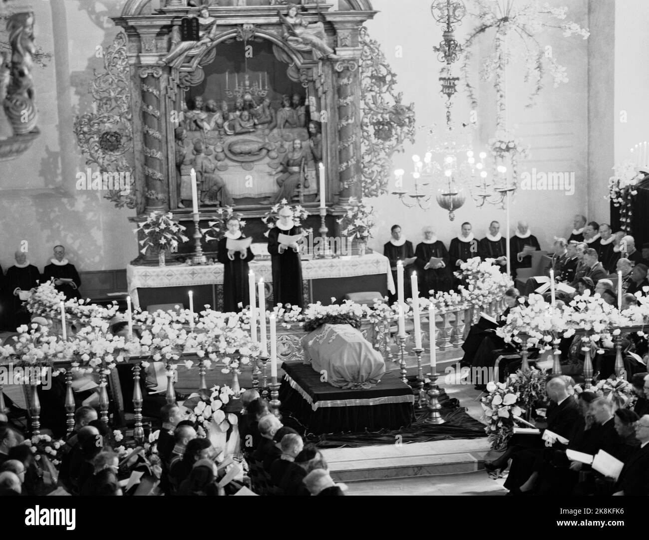 Oslo 19540421 Crown Princess Märtha's funeral. The solemnity of the