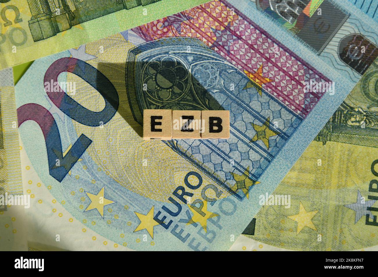 EZB and euro bank notes Stock Photo