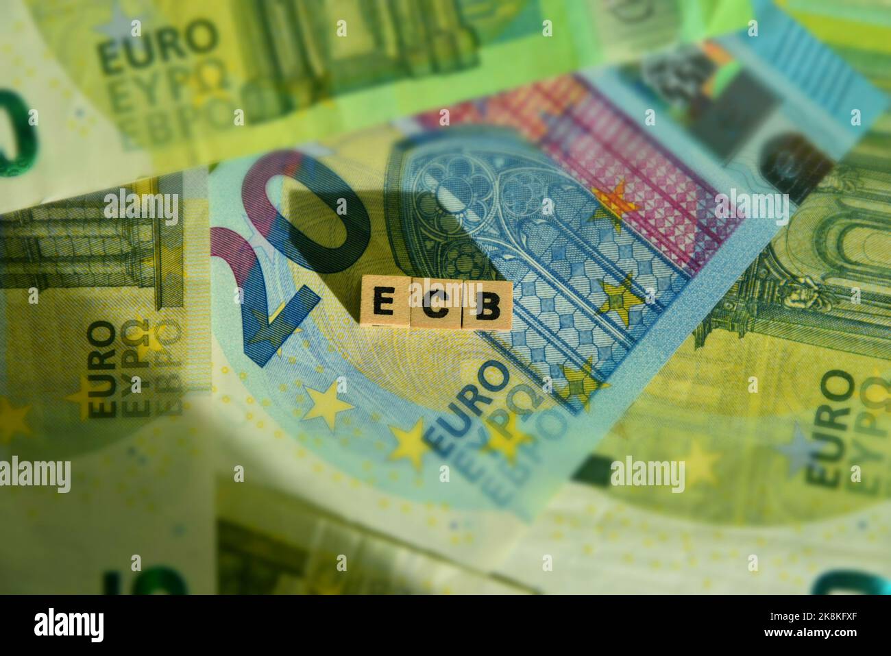 ECB and euro bank notes Stock Photo