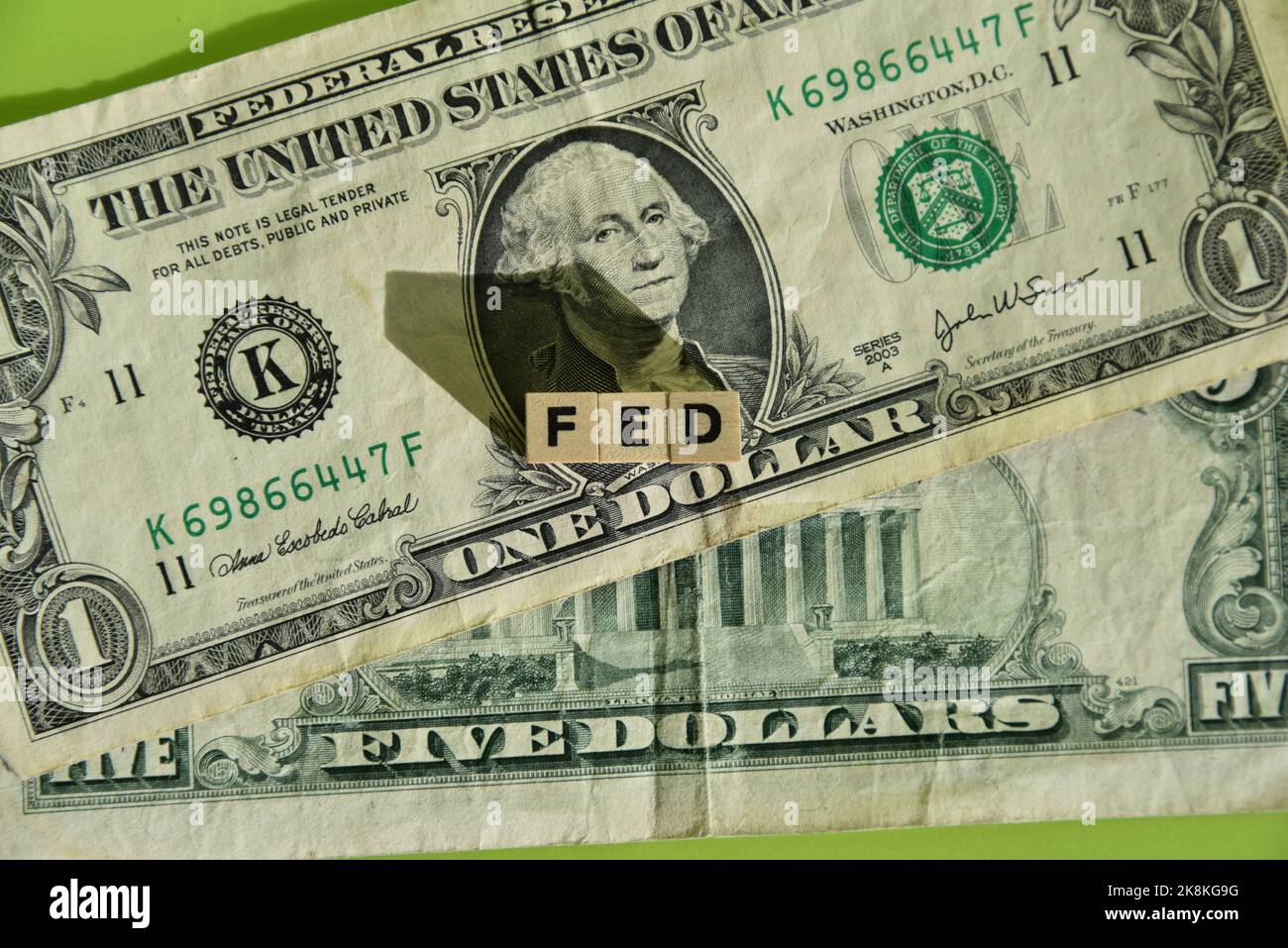 FED and dollar bank notes Stock Photo Alamy