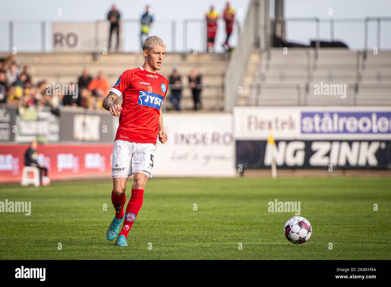 Horsens, Denmark. 23rd Oct, 2022. Oliver Sonne (5) of Silkeborg IF seen during the 3F Superliga match between AC Horsens and Silkeborg IF at Nordstern Arena Horsens in Horsens. (Photo Credit: Gonzales Photo/Alamy Live News Stock Photo