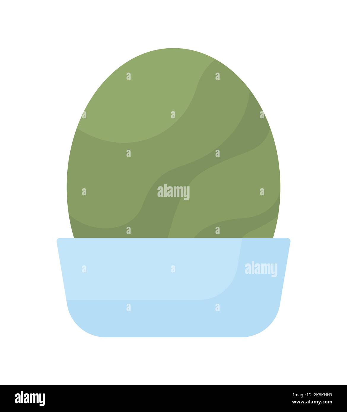 Green bush in planter semi flat color vector object Stock Vector
