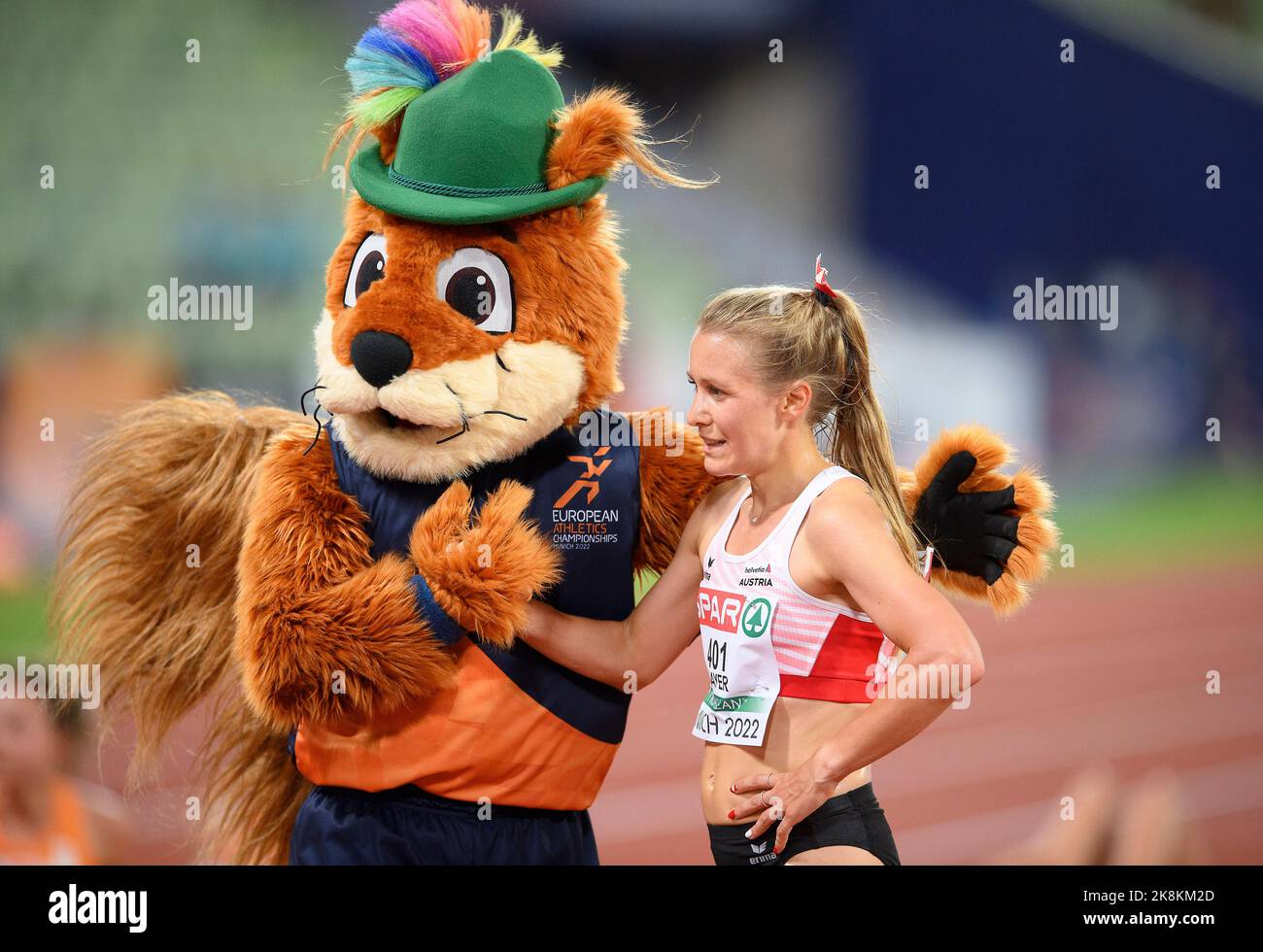 MAYER Julia AUT With Mascot Gfreidi At The Finish Line Women s mayer-julia-aut-with-mascot-gfreidi-at-the-finish-line-women-s