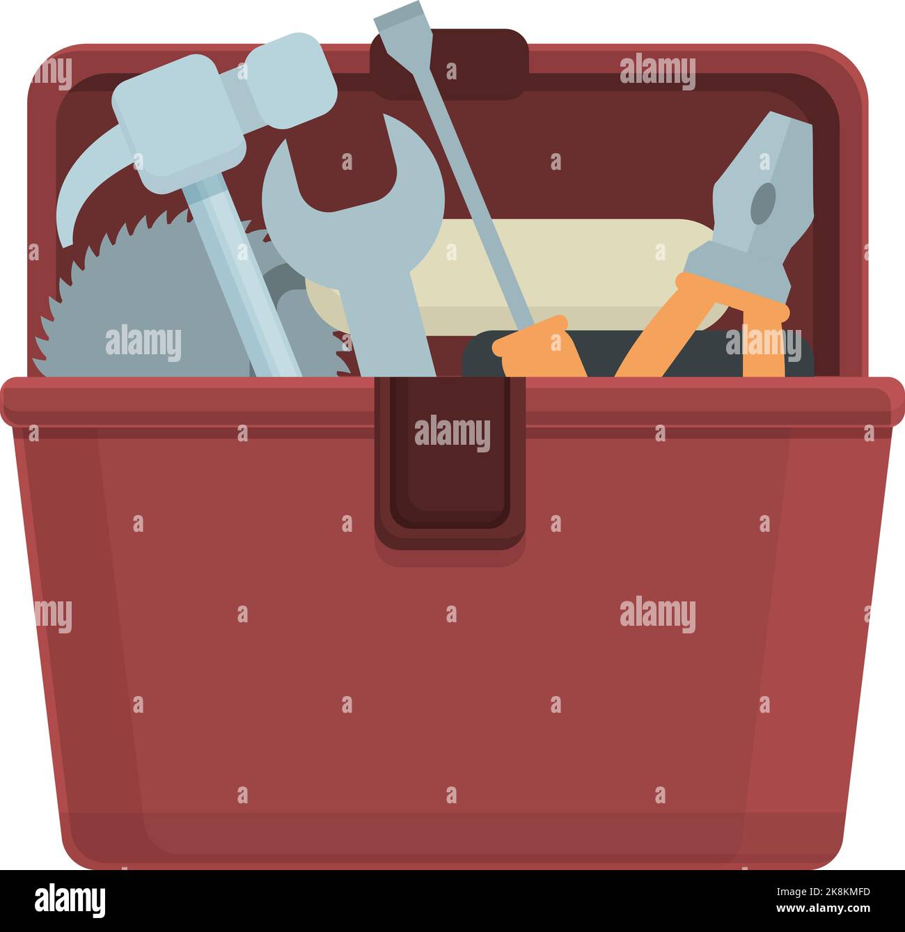 Renovation box icon cartoon vector. Toolbox kit. Repair wood Stock ...