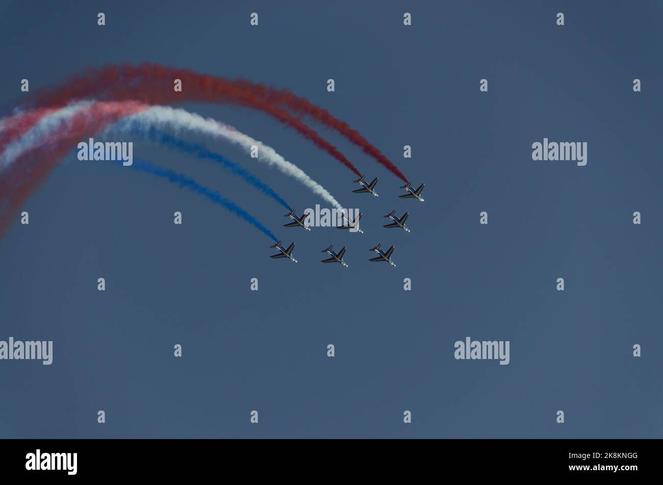 Les Diables Rouges Aerobatic Patrol The aerobatics demonstration of the French Acrobatic Patrol in the air ...
