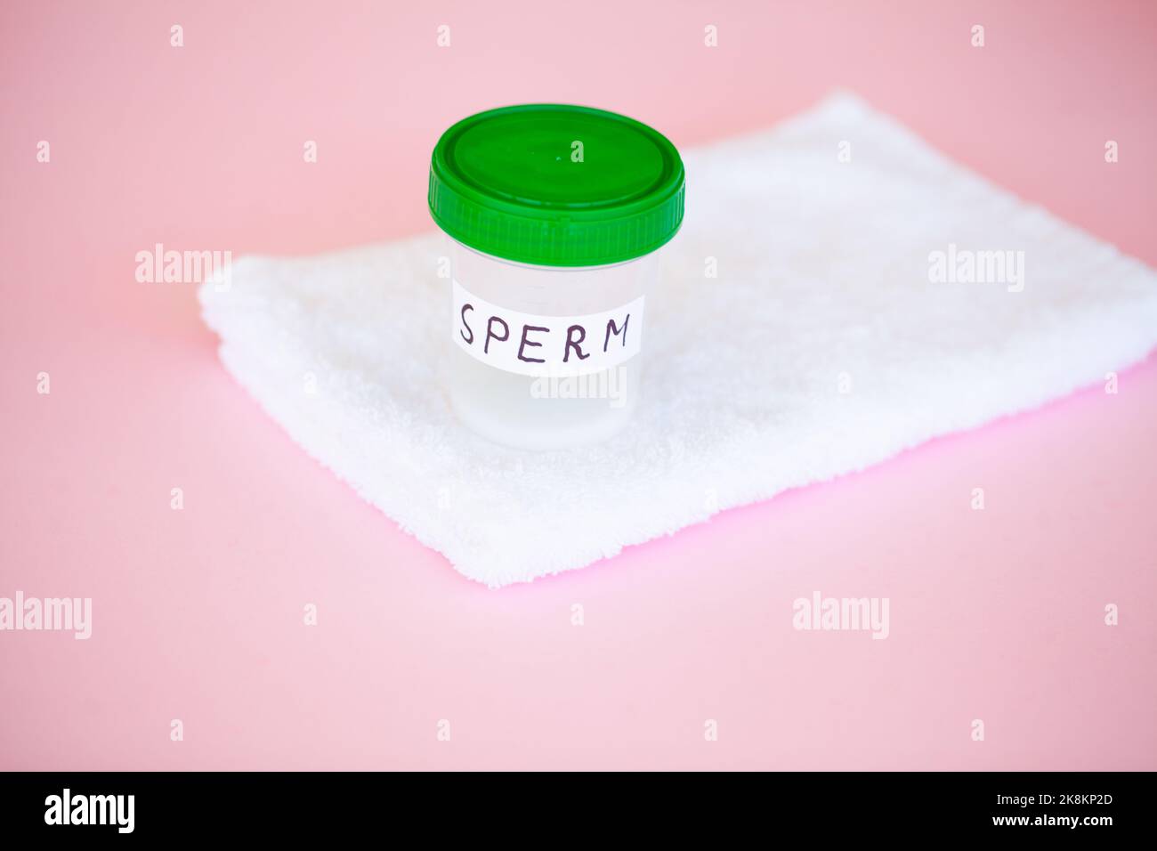 Health. Close up Sperm Analysis. Concept of Bank Sperm. Infertility