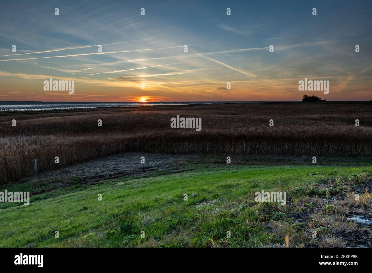 Amrum island, Germany: spectacular sunset on Amrum at the northern tip ...