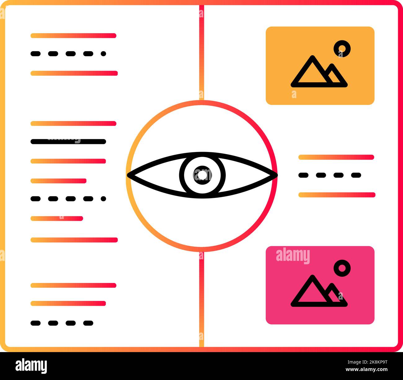 Visualization outline icon flat vector eye design Stock Vector Image ...