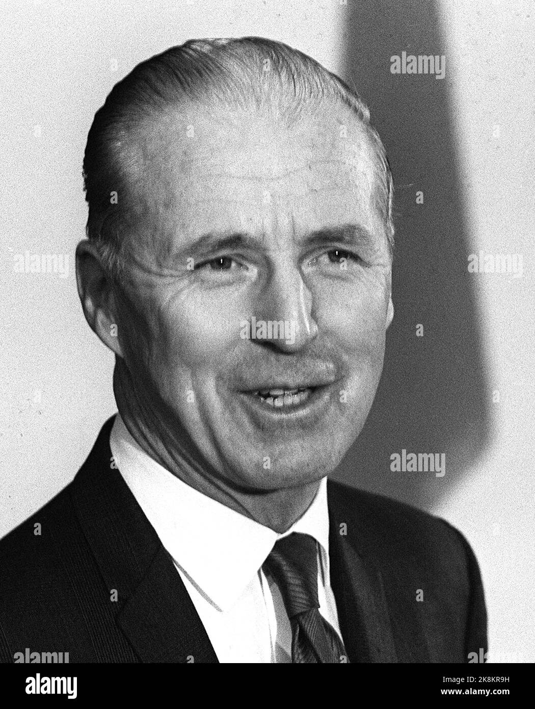 Oslo 19701209 The Peace Prize. The Nobel Peace Prize for 1970 to Dr. Norman Ernest Borlaug. Borlaug received the award for his work at the international center for processing corn and wheat in Mexico. Here from the press conference the day before the awards ceremony. Photo NTB / NTB / Jan Dahl Stock Photo