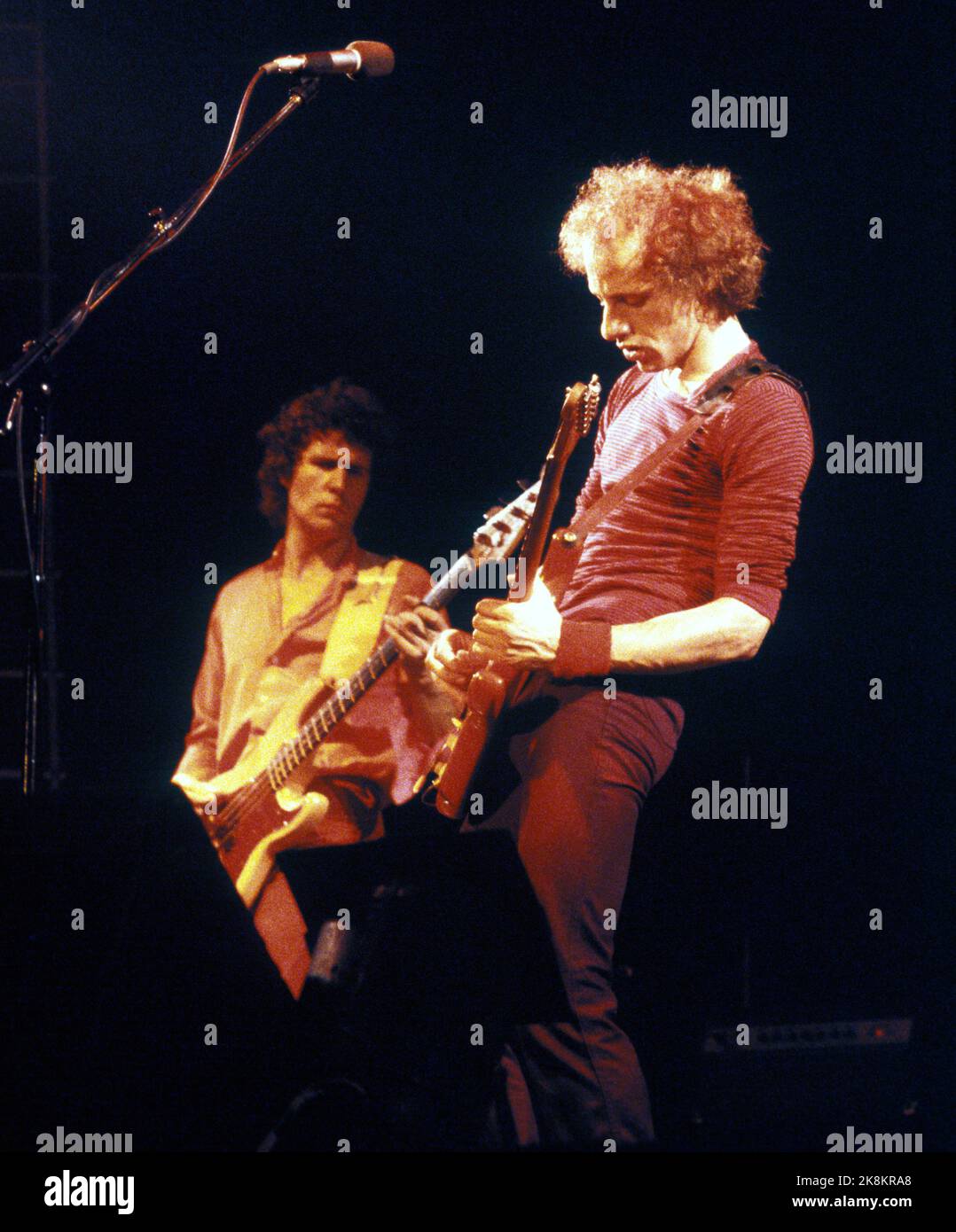 Mark Knopfler - Mark photographed during @Dire Straits' rehearsals for  AVRO's Platengala at Ahoy in Rotterdam, Netherlands on October 12th 1983.  Photo by Rob Verhorst