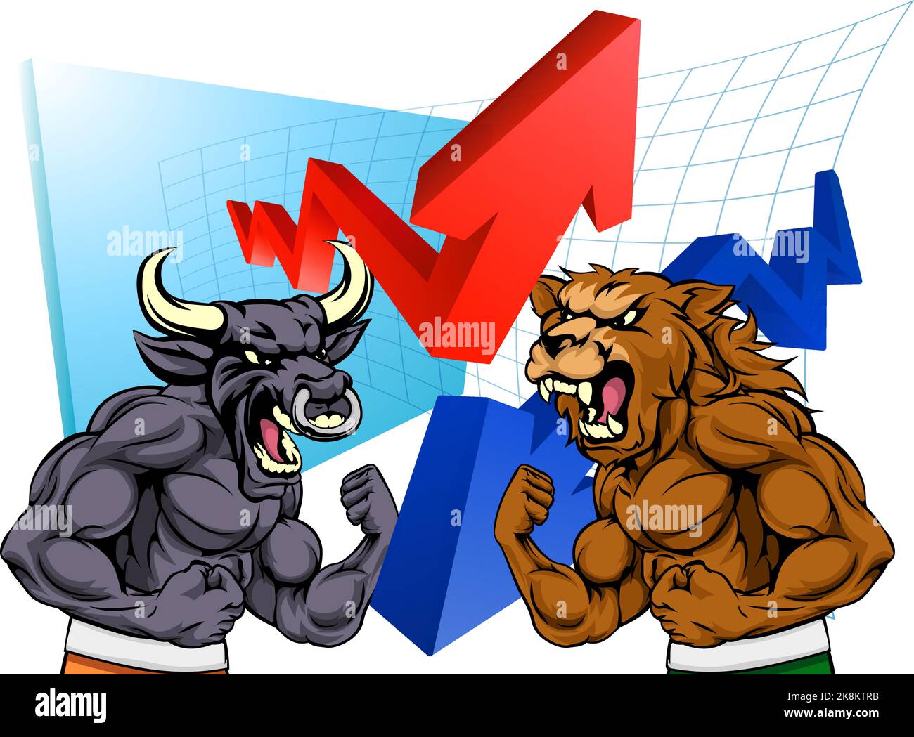 Bull Vs Bear Stock Market Wall Street Concept Stock Vector Image & Art