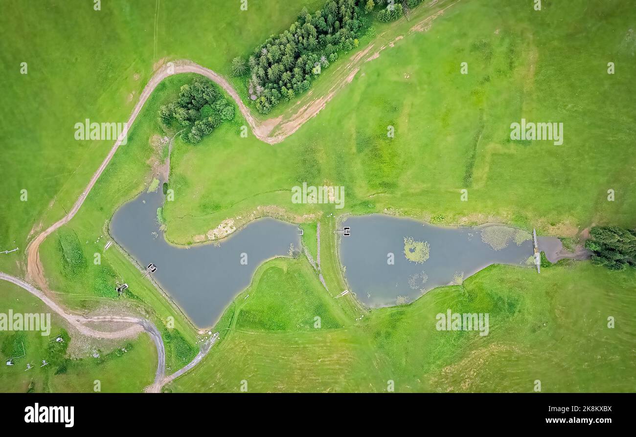 An aerial view of green landscape Stock Photo - Alamy