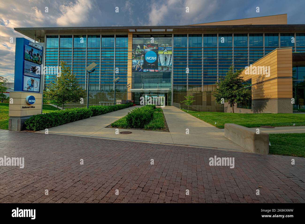Indianapolis, IN—Sept 6, 2022; National office of National Collegiate Athletic Association; headquarters of university association governing sports pr Stock Photo