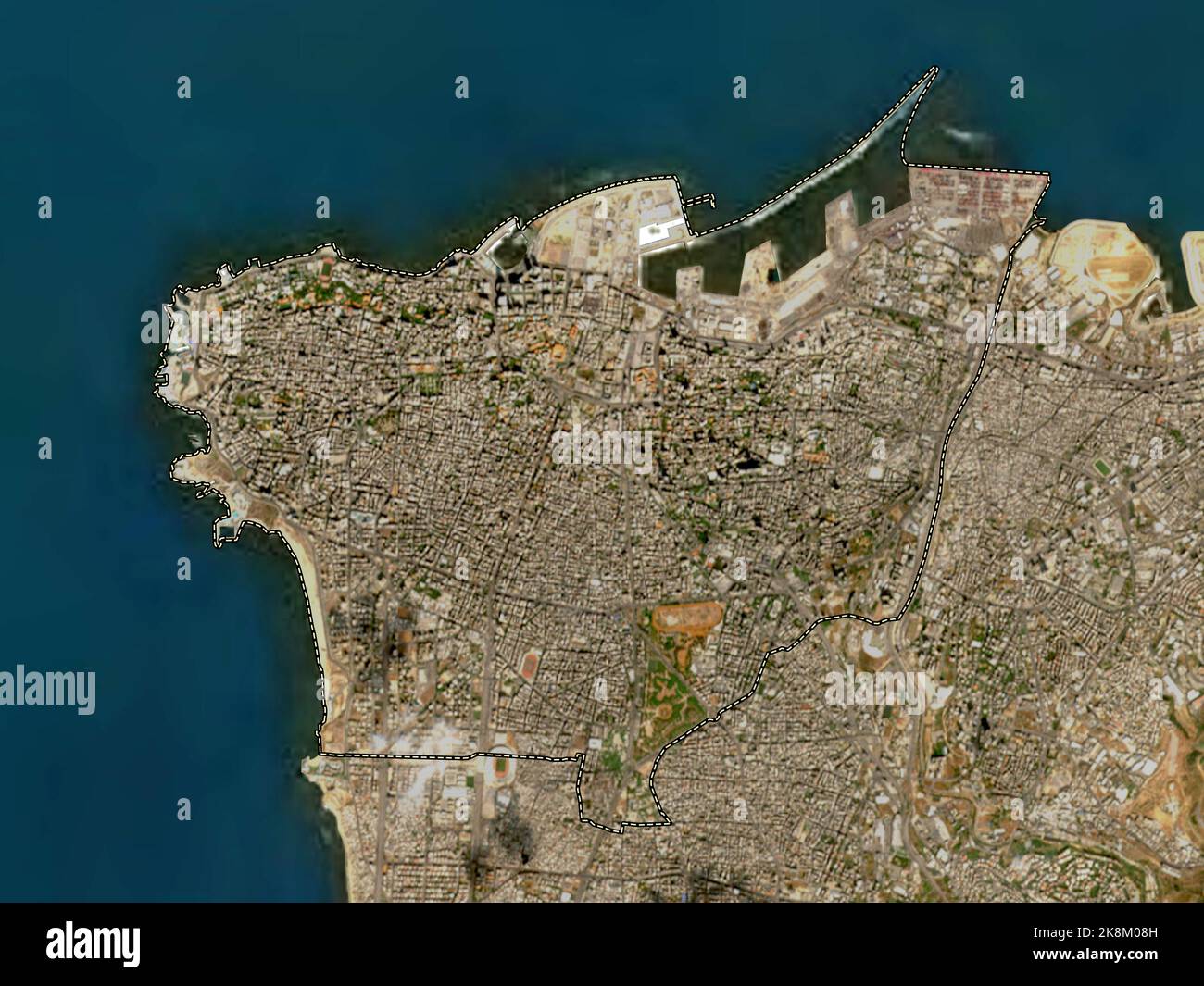Beirut, governorate of Lebanon. Low resolution satellite map Stock Photo Alamy