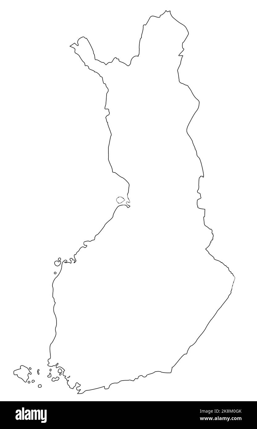 Map of Finland filled with white color Stock Photo