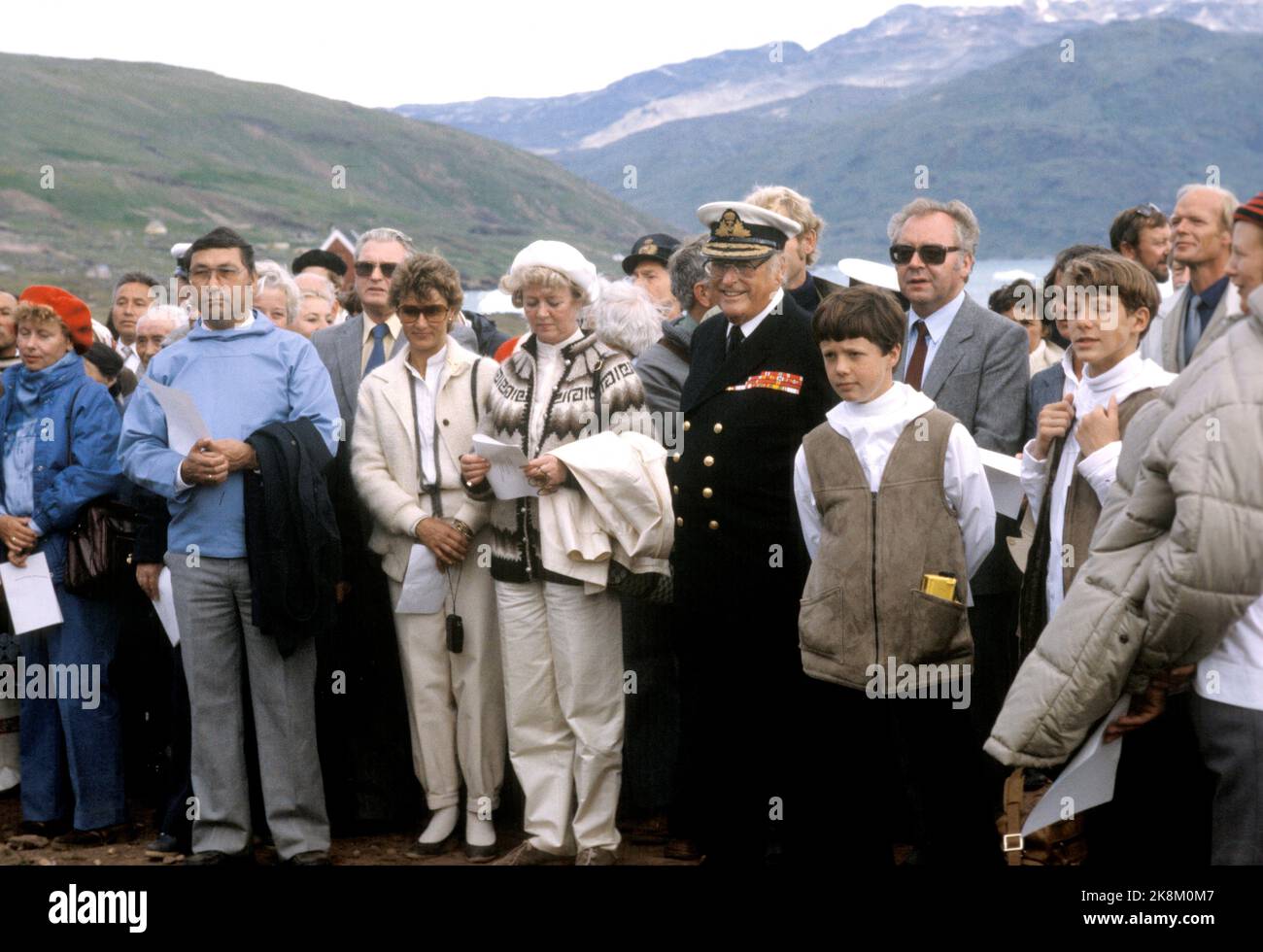 Greenland, Brattalid August 1982. King Olav and Crown Princess Sonja