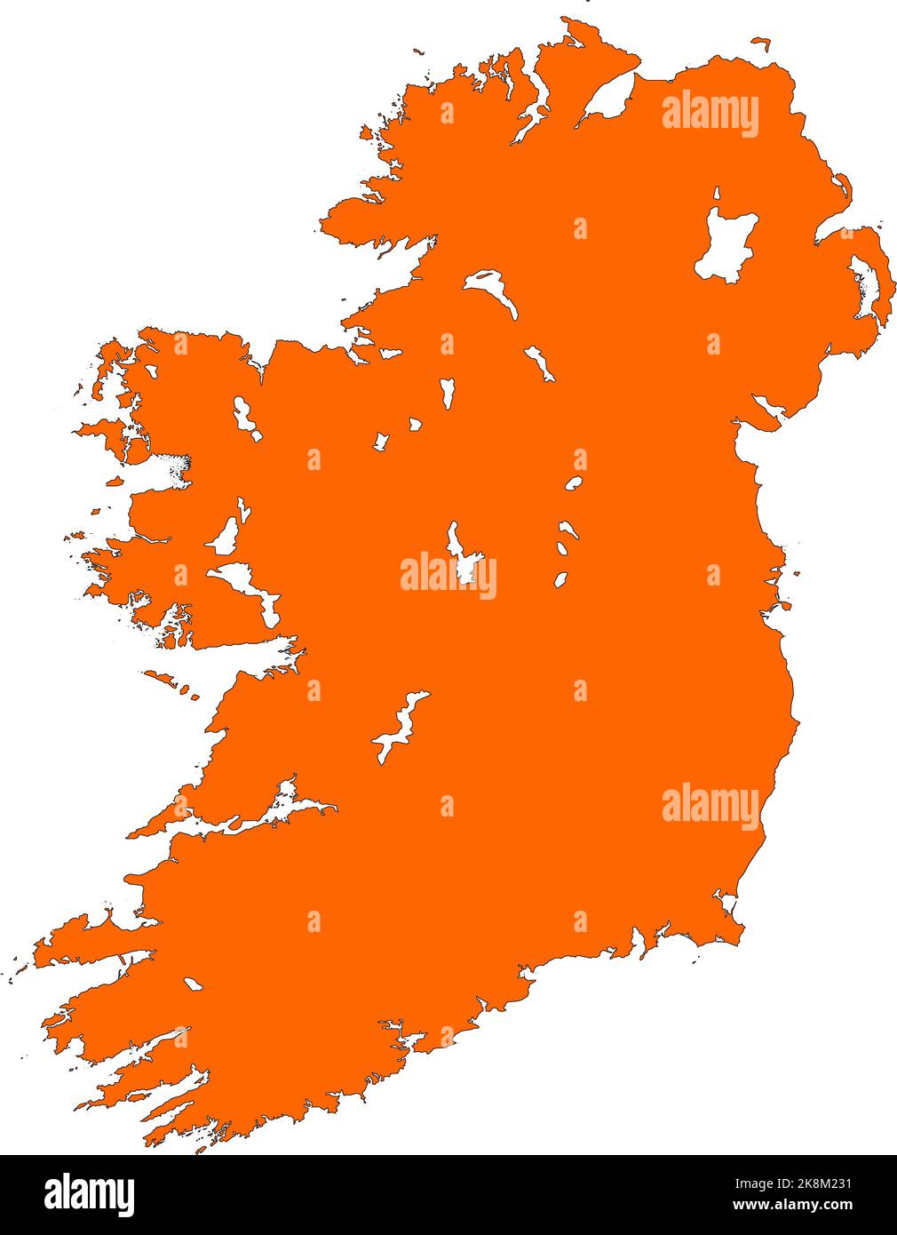 Map of Ireland filled with orange color Stock Photo Alamy