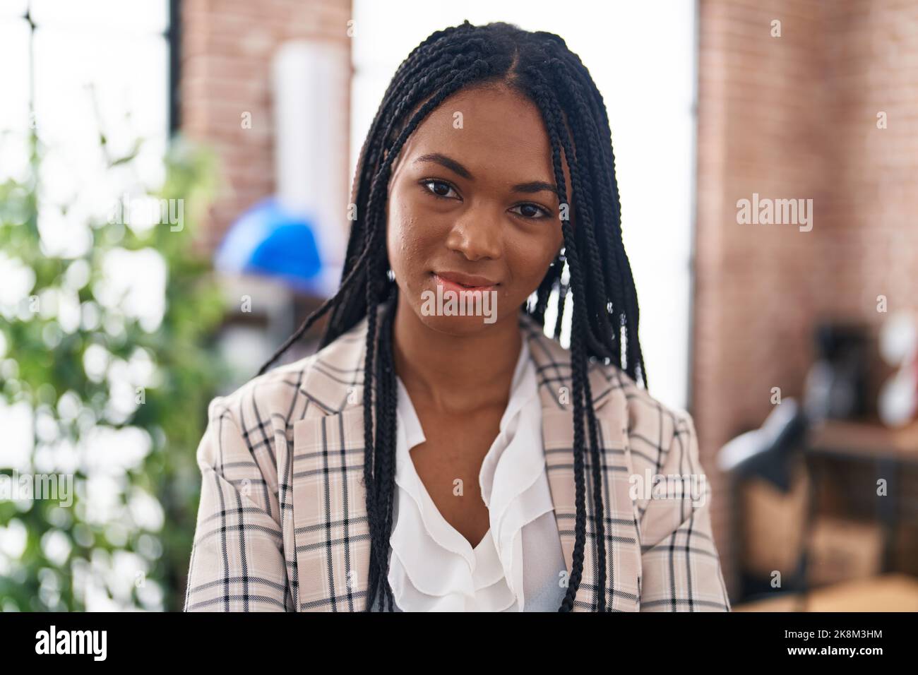 African american woman business worker smiling confident standing at ...