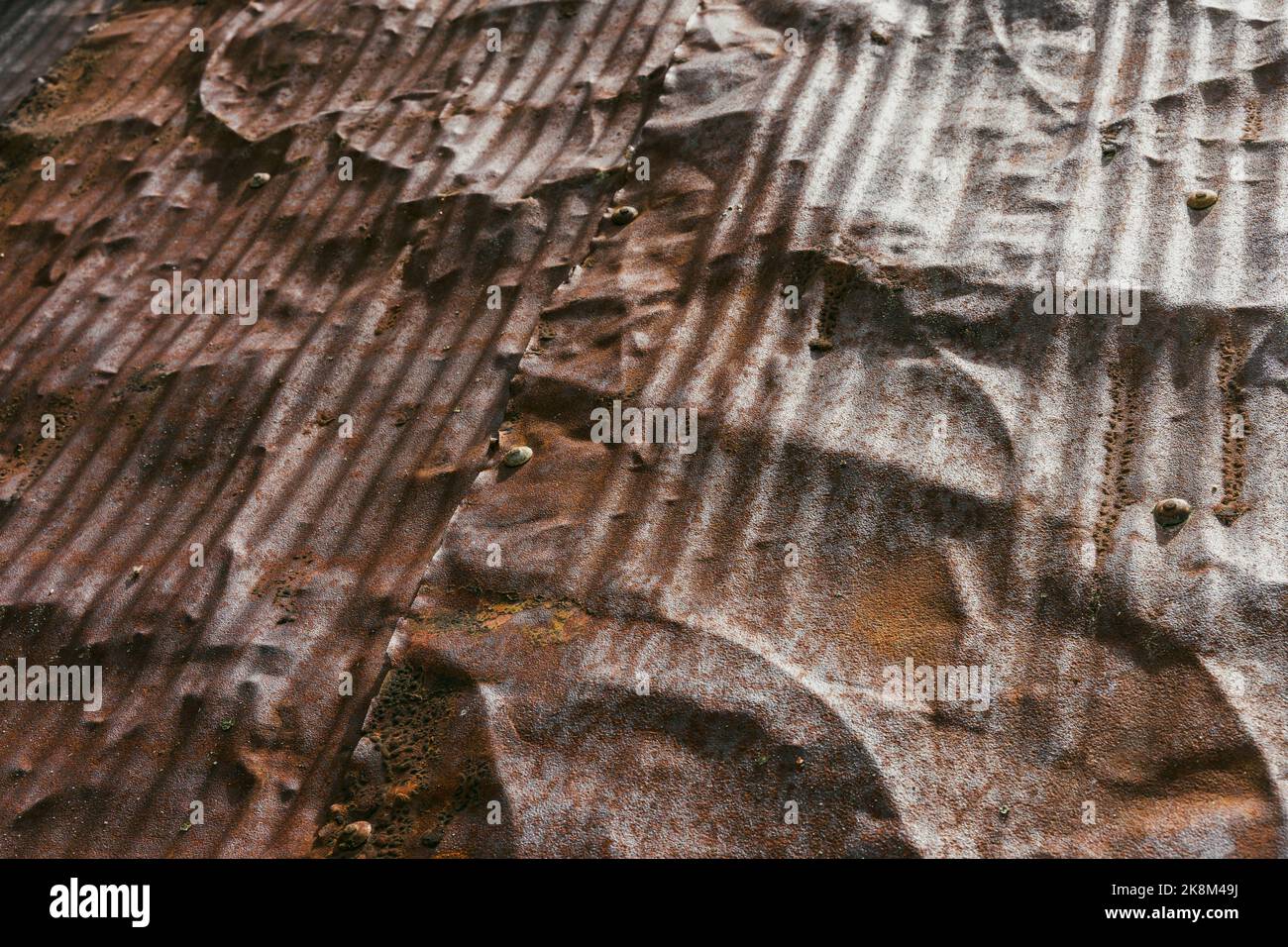 corrugated iron sheets of a roof Stock Photo Alamy