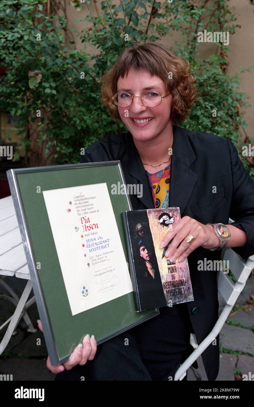 Oslo August 24, 1994. Pia Ibsen, winner of Cappelen's novel competition. Photo; Erik Johansen / NTB Stock Photo